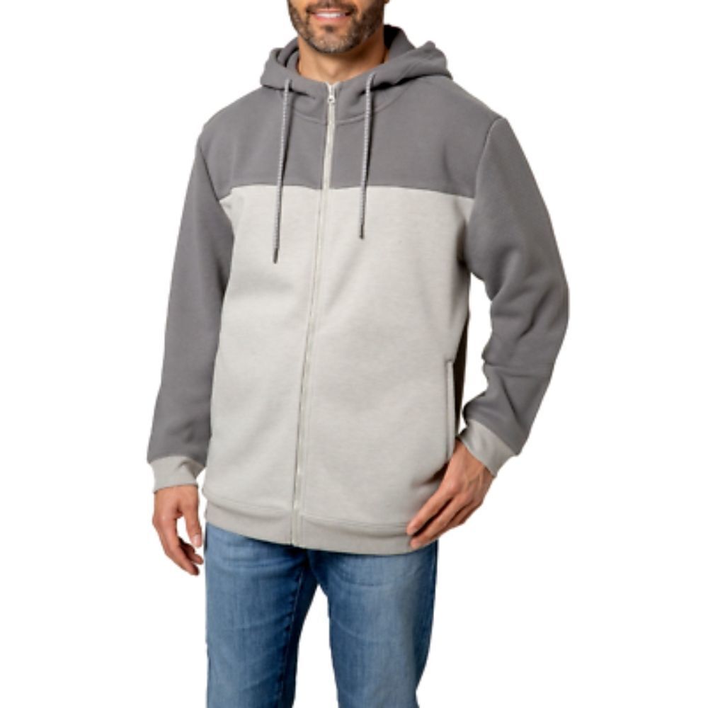 Voyager Men's Full Zip Fleece Hoodie, Gray